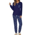 thumbnail image 3 of Fantaslook Women Pajama Sets 2 Piece Long Sleeve Pajama Sets With Long Printed Jogger Pants Sleepwear Loose Lounge Sets, 3 of 9