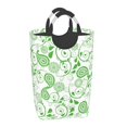 thumbnail image 2 of Retro Paisley Green Floral Rectangular Laundry Basket Organizer , Collapsible Folding Tall Clothes Hampers for Laundry With Handles, 2 of 6