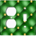 thumbnail image 4 of Metal Light Switch Plate Cover Yellow Diamond Tufted Green Wallpaper DIA006, 4 of 13