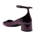 thumbnail image 3 of FSJ Women Comfortable Chunky Block Low Heel Pumps Round Closed Toe Ankle Strap Adjustable Buckle Office Work Church Dressy Shoes Size 5.5 Purple, 3 of 4