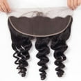 thumbnail image 5 of Brazilian Loose Body Wave Bundles with Frontal Virgin Human Hair Loose Curly Bundles with 13x4 Free Part Frontal Natural Color, 5 of 5