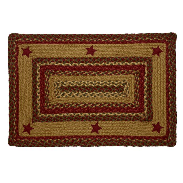 braided rug cinnamon star jute country primitive ihf