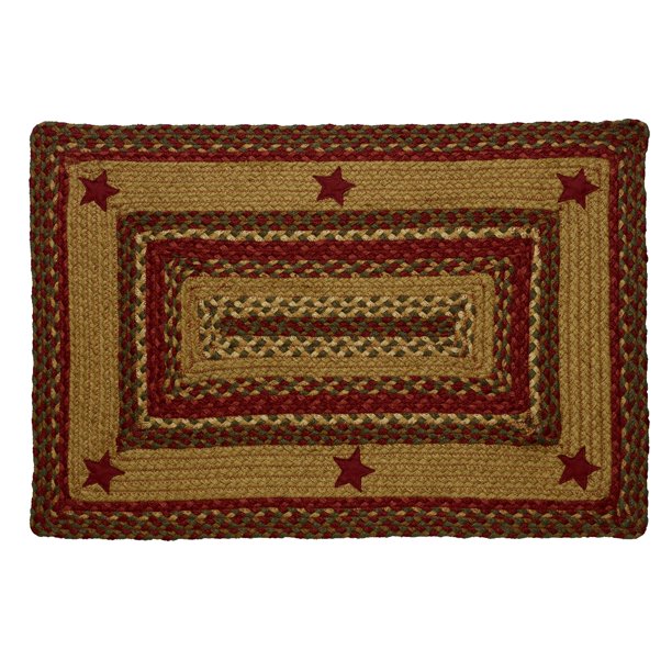 braided rug cinnamon star jute country primitive ihf