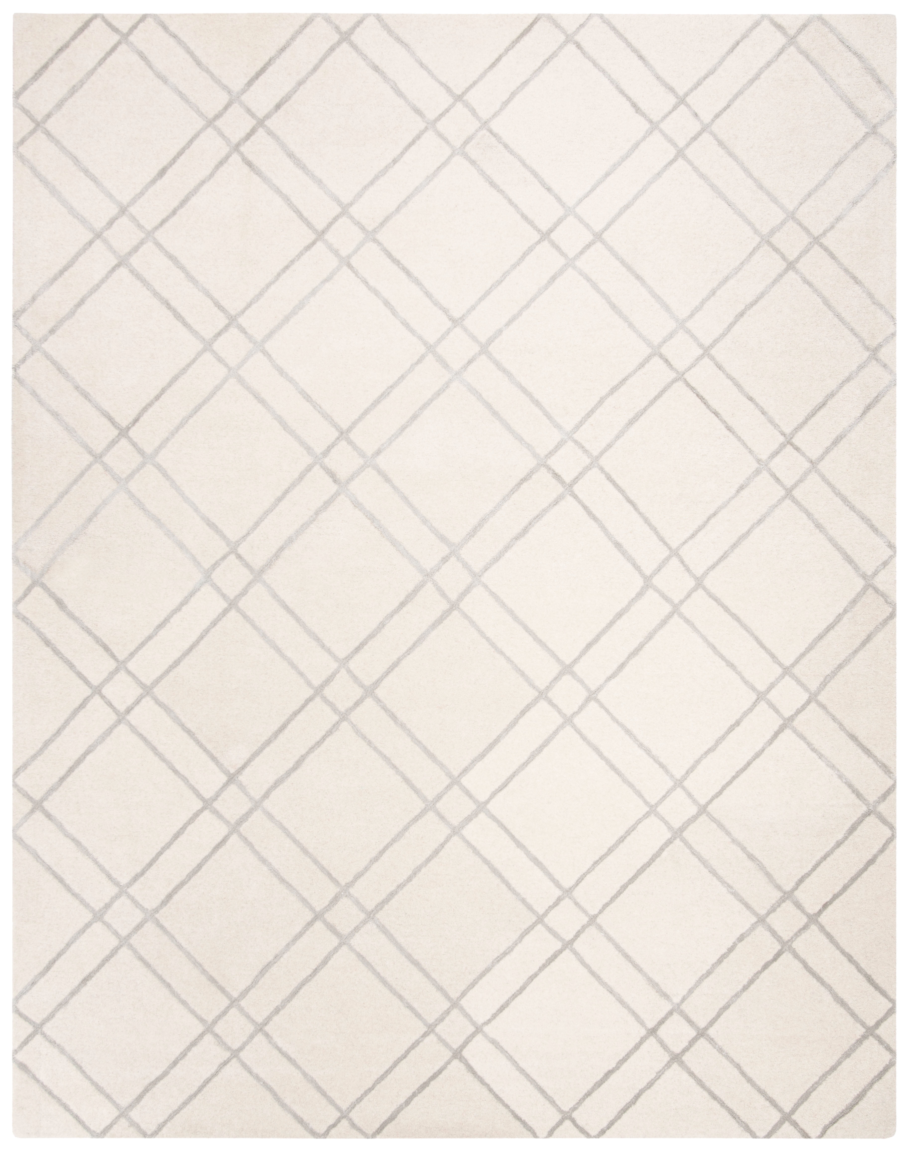 SAFAVIEH Himalaya Maralyn Geometric Wool Area Rug, Ivory/Silver, 10' x 14'