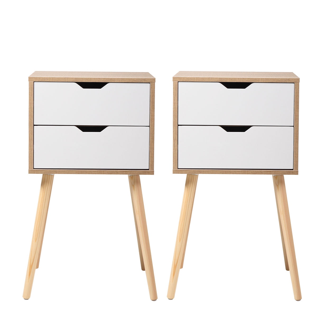 Jaxpety Set of 2 Nightstand Bedside Table Bedroom Sofa End Table Mid