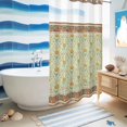 thumbnail image 5 of No Hook Shower Curtain, Vintage Boho Floral Shower Curtains for Bathroom with See Through Top Window, Ethnic Tribe Abstract Art Flowers Waterproof & Washable Bath Curtain Stand Up Stall 36"x72", 5 of 9