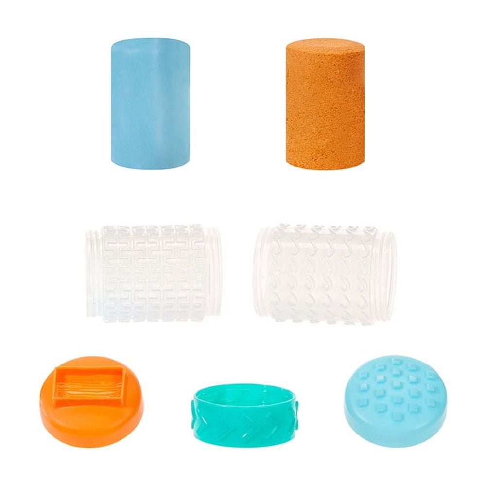 Wonder Factory Never Dry Dough & Sand Starter Set- Light Blue Dough + Orange Sand - Never Dries Out and Gluten Free