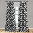 thumbnail image 5 of Ambesonne Romantic Curtains, Gothic Hearts Tattoo, Pair of 28"x63", Pale Grey Black, 5 of 5