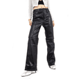 thumbnail image 2 of Txlixc Pantalones de otoño para mujeres, cuero Pu de color sólido, pantalones de cintura media Txlixc moda, 2 of 5
