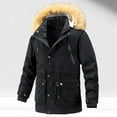 thumbnail image 5 of Lovskoo 2024 Mens Winter Coats Fuzzy Fleece Lined Quilted Parka Jacket Long Sleeve Cargo Jacket Thick Warm Detachable Hood Cotton Work Coat Black, 5 of 7