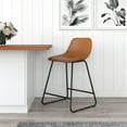 thumbnail image 3 of Better Homes & Gardens Farley Scoop Counter Height Stool, Camel Faux Leather, 3 of 21