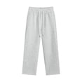 thumbnail image 4 of EDFBUYKRS Female Women Pants Casual Womens Cargo Pants Tall Inseam Women's Casual Pants High Waisted Wide Leg Trousers for Everyday Wear Jogging Travel Comfortable Elastic Drawstring Pure Color L, 4 of 4