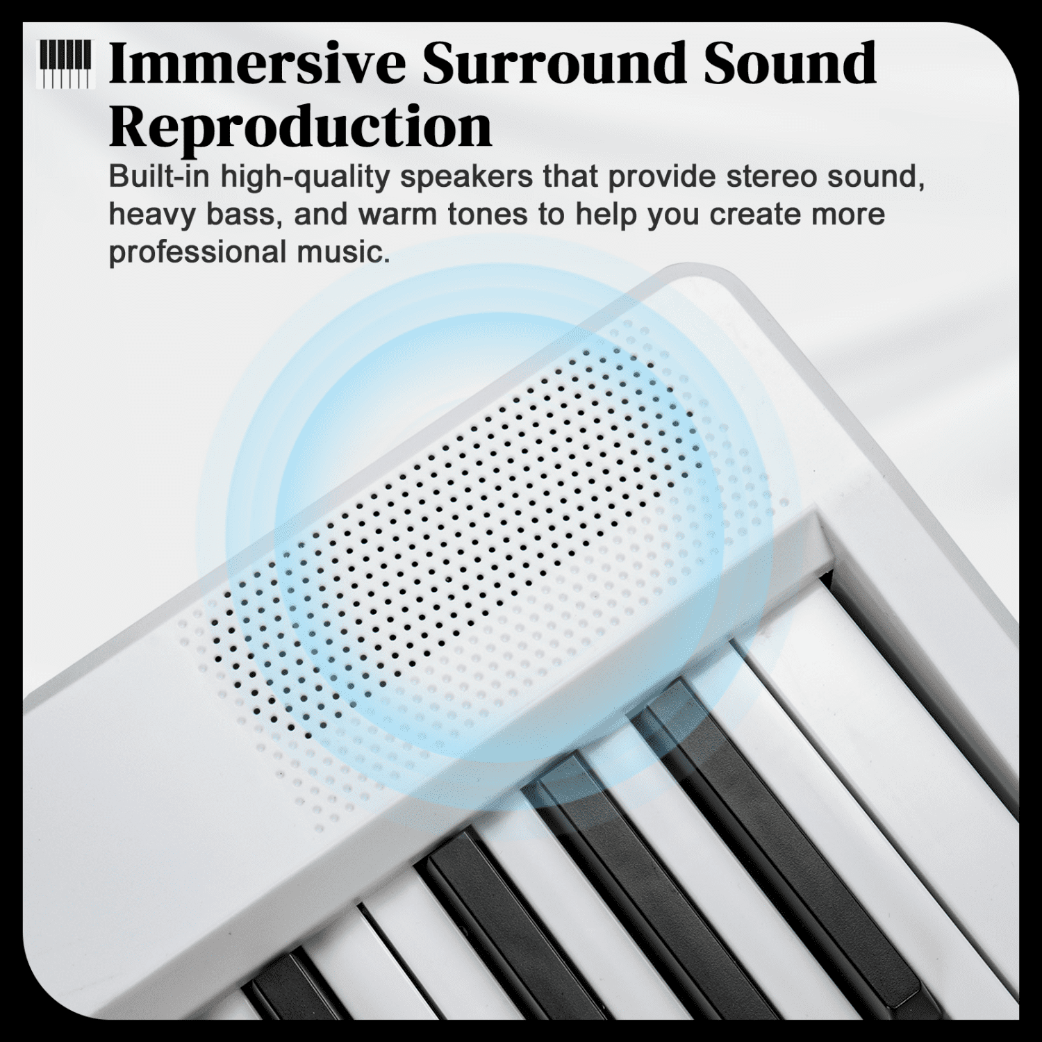 Hassch 88 Key Foldable Electronic Piano, Semi-Weighted Keyboard with Bag and Headphone, Pedal and MIDI Bluetooth, White