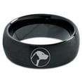 thumbnail image 2 of Tungsten Cat Dog Pet Lover Yin Yang Band Ring 8mm Men Women Comfort Fit Black Dome Brushed Polished, 2 of 4