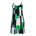 thumbnail image 4 of Boho Jumpsuit for Women Plus Size Casual Floral Printed Sleeveless V-Neck Wide Leg Summer Short Rompers with Pockets Green L-5XL, 4 of 6