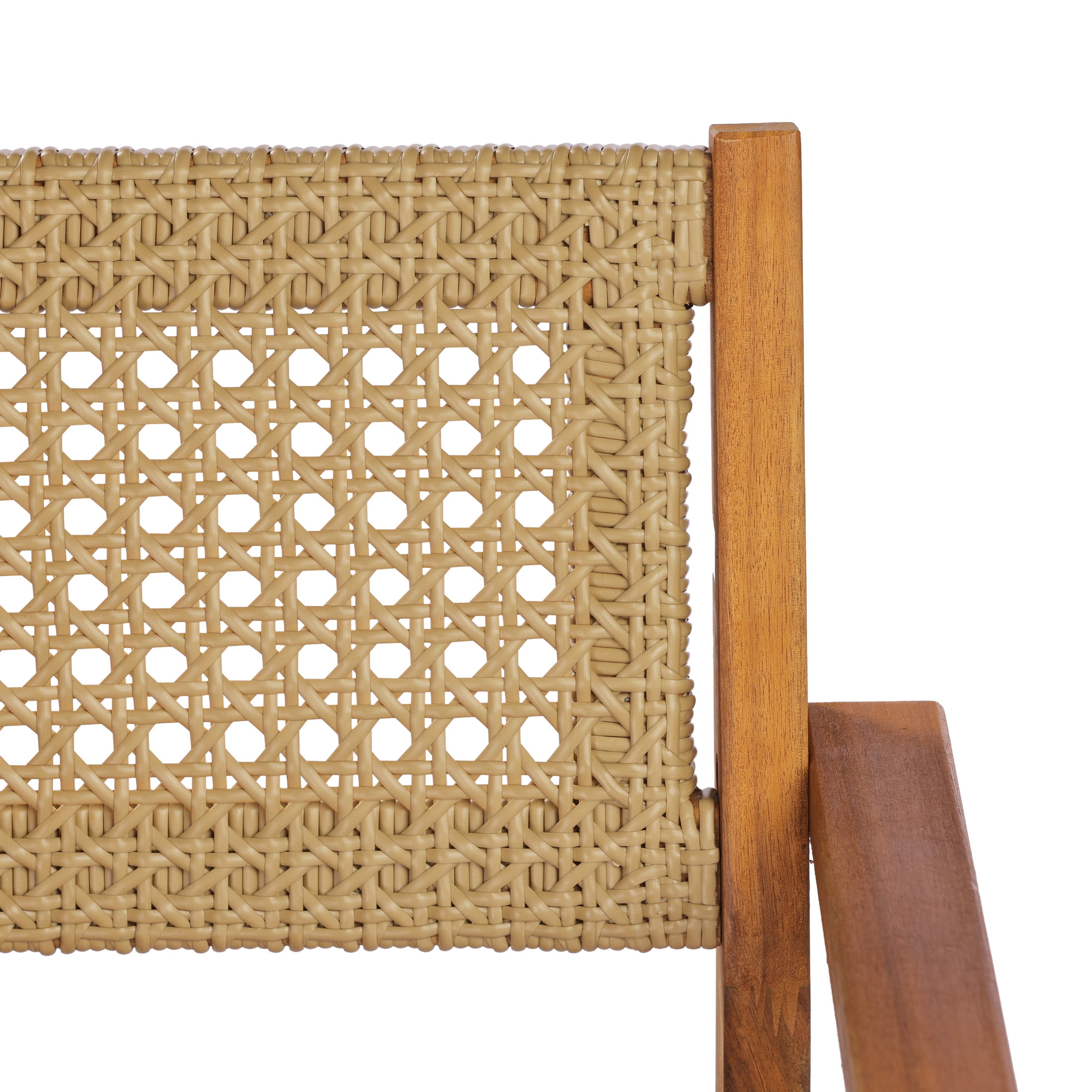 Christopher Knight Home 7-Piece Outdoor Dining Set, 66" Wood Table and Wicker Back Chairs, Teak