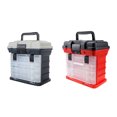 thumbnail image 2 of Fishing Tackle Boxes Portable Large Capacity Bait Accessory 4-layers Case Toolbox Organizer Custody Buckle Tool Kit Toolbox for Repair Outdoor Gear Gray, 2 of 6