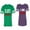 Men Green / Women Purple, variant on IF Lost Return To Babe I am BabeUnisex Couple Matching Cotton Jersey style T-Shirt Contrasting stripes on sleeves (Men Green / Women Black) (Men S / Women S)