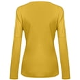 thumbnail image 4 of Pompotops Femmes Col Rond Couleur Collision Manches Longues Grande Taille Facile Tops Blouse, 4 of 4