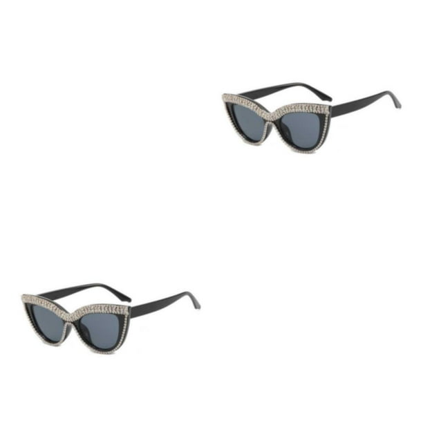 Gafas de mujer Sonducket con montura de PC decorativa con diamantes de imitación color Gris