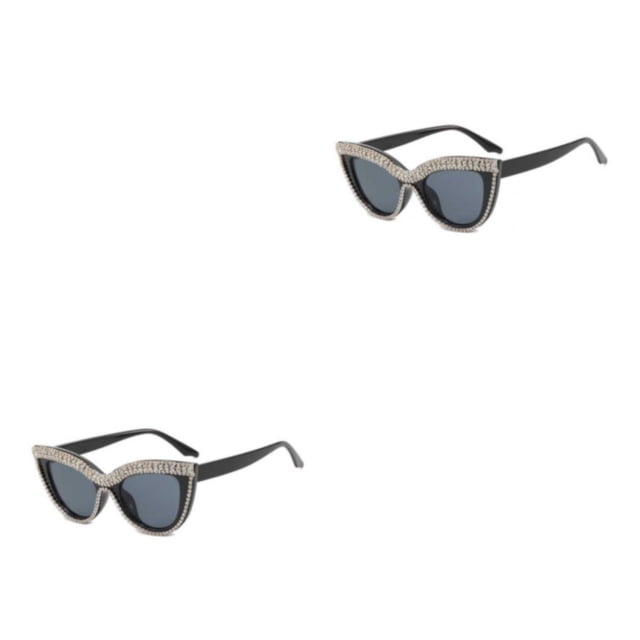 Gafas de mujer Sonducket con montura de PC decorativa con diamantes de imitación color Gris