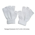 thumbnail image 2 of Sonducket 1 par de guantes sin dedos, tejido artesanal, guante de medio dedo, accesorio de ropa de invierno, cubiertas de manos, calentador de guantes y mitones Blanco, 2 of 6