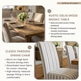 thumbnail image 4 of Dayalane 63" Farmhouse Dining Table Set for 6, Solid Wood Kitchen Table Set with Linen High Back Slipcovered Parsons Dining Chairs for Kitchen Dining Restaurant, 6 Stripe Chairs & 1 Walnut Table, 4 of 8