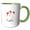 Green/White, variant on 3drose, Three French Hens Retro Mid-century Cut-out, 11oz Two-tone Yellow Mug