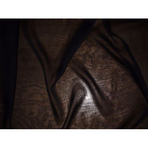 Black silk chiffon fabric 44