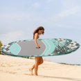 thumbnail image 2 of Outsunny Inflatable Paddle Board, Stand Up Paddle Board Adjustable Aluminum Paddle Non-Slip Deck Spray-painted Flower Pattern , with ISUP Accessories & Carry Bag, 10'5" x 30" x 6", Blue and Grey, 2 of 10