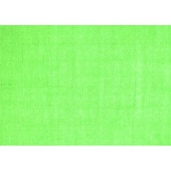 Ahgly Company Indoor Rectangle Abstract Green Modern Area Rugs, 2' x 4'