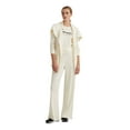 thumbnail image 3 of RALPH LAUREN Womens Ivory Thermal Textured Pocketed Drawstring Draped Collar Cardiga Long Sleeve Open Front Sweater M, 3 of 4