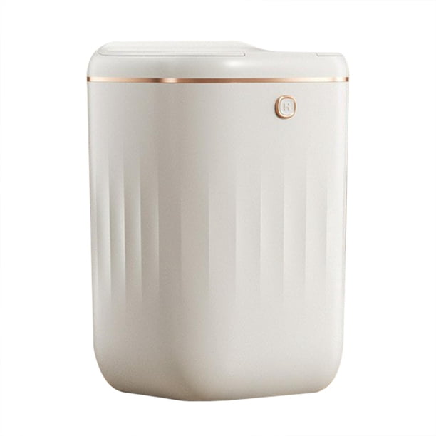 Basurero inteligente con sensor de movimiento, para baño, sin contacto Blanco y dorado 24L