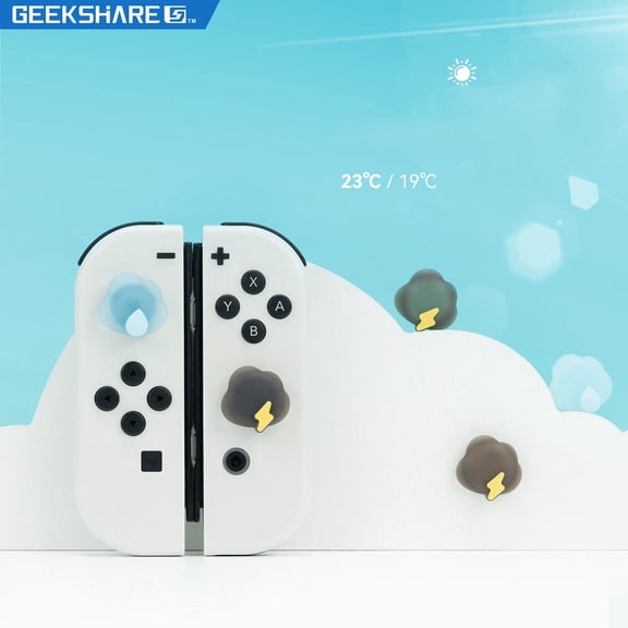 GeekShare Thumb Stick Grips for Nintendo Switch 2017 & Switch OLED & Lite Soft Silicone Weather 4PCS