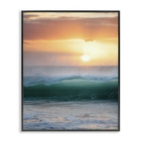 Stupell Industries Breaking Sea Wave Coastal Photography Black Framed Art Print Wall Art, 11 x 14