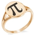 thumbnail image 1 of Stainless Steel Pi Mathematical Minimalist Oval Top Polished Statement Signet Ring, 1 of 1