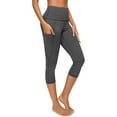 thumbnail image 4 of Yoga Capris for Women New Women's High Waisted Yoga Capris with Pockets Workout Sports Running Capris Leggings Quick Dry Seamless Yoga Pants Capris for Women with Pockets Dark Gray S, 4 of 6