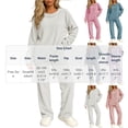 thumbnail image 3 of Women's Two Piece Lounge Set Women Fashion Casual Solid Color Round Neck Long Sleeved Long Pants Set for Home Keep Warm Comfortable Homewear Blue Free Size, 3 of 5