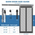 thumbnail image 4 of Sliding Barn Door, 4-Lite Tempered Frosted Glass, Solid Core MDF Wood & PVC Covered Finished, with Hardware Kit & Handle & Floor Guide, White, 4 of 5