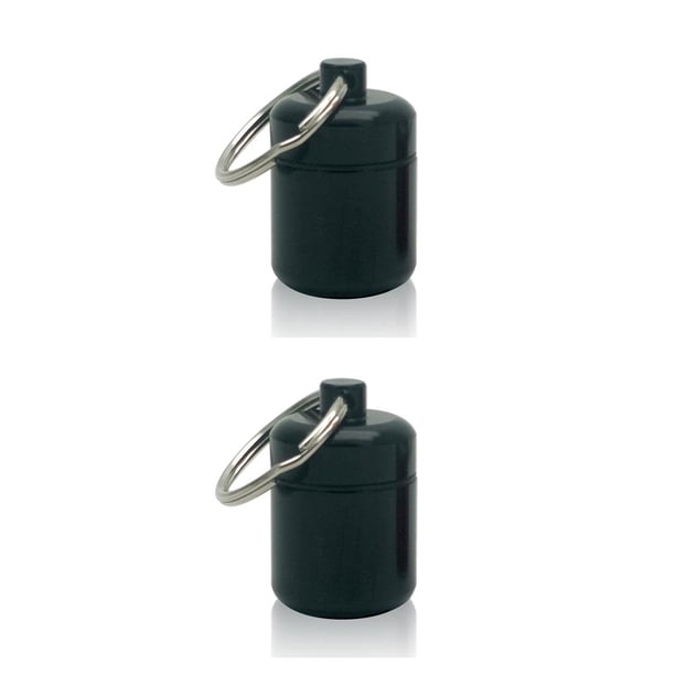 Naiovety Mini caja de pastillas, llavero de aleación de aluminio, botella, contenedor de tabletas para mochileros Negro 2piezas Naiovety CBP163935