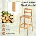 thumbnail image 6 of Gymax Set of 4 Solid Rubber Wood Bar Stools 28'' Dining Chairs w/ Backrests Natural, 6 of 10