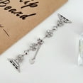 thumbnail image 3 of Dressy Chain Bracelet Compatible for Apple Watch Band 42mm 44mm 45mm 49mm, Elegant Bling Leaf Clover Chic Band for iWatch Series 9 8 7 6 5 4 3 2 1 SE Ultra Women Girls Wrist Strap, Silver, 3 of 6