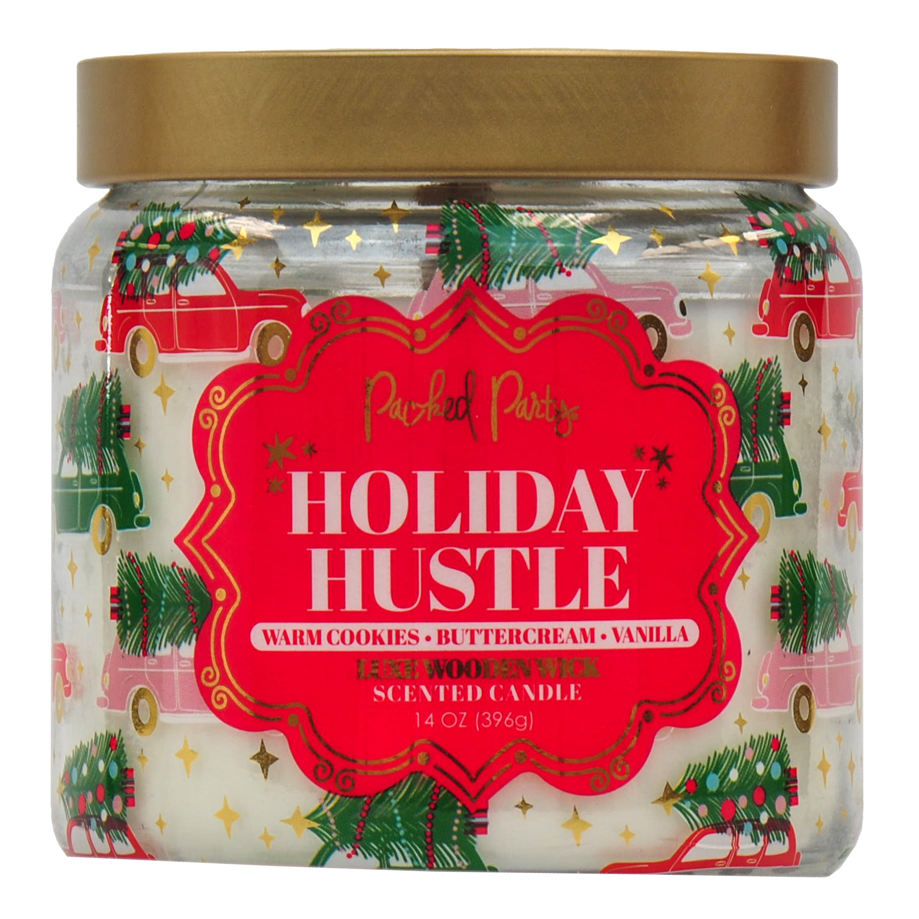 Packed Party Hustle Wrapped candle with Wood Wick, 14-Ounce