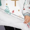 thumbnail image 3 of Oversized Wearable Blanket Hoodie,White Christmas Tree Pattern Sherpa Blanket Hoodie with Super Pockets,Super Warm Fuzzy Pullover for Women & Men, 3 of 6