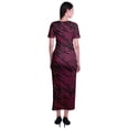 thumbnail image 3 of Moomaya Long Bodycon Maxi Dress For Womens Short&nbsp;Sleeve V neck Printed Jersey T-shirt Dress, 3 of 6