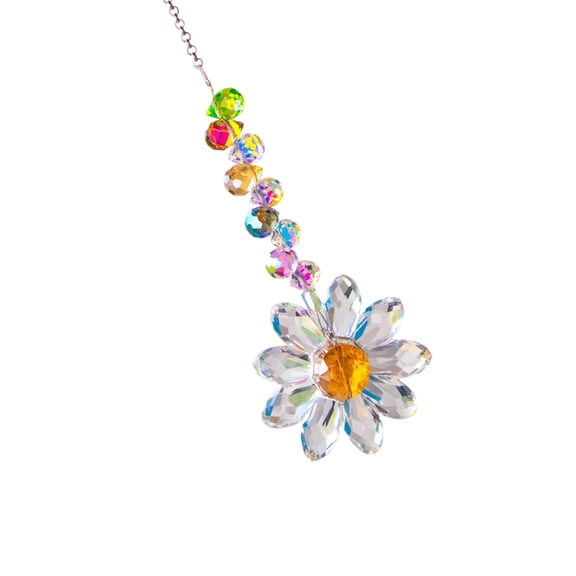 ROZYARD Hanging Sun Catchers with Crystals,Glass Sunflowers Rhinestones Suncatchers