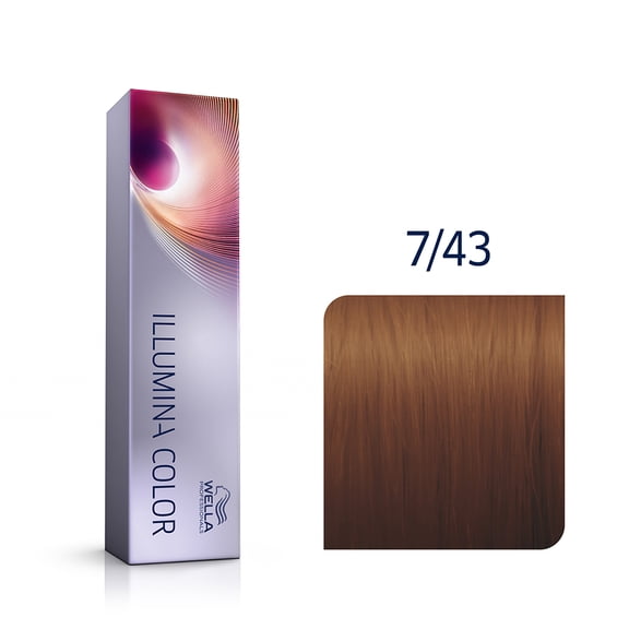 Wella Professionals Illumina Permanent Hair Color - 7/43 Medium Red Gold Blonde