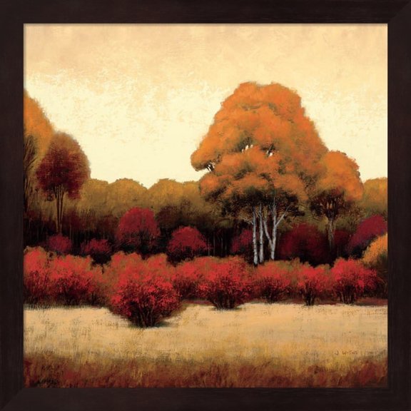 Metaverse James Wiens 'Autumn Forest I' Brown Wood Frame Wall Art