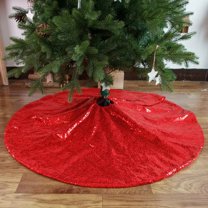 FlareFable 47Inch Colorful Christmas Tree Skirt Decorations, Tree Skirt Round Xmas Cover for Christmas Party Mat Indoor, Holiday Winter Home Christmas Decorations