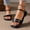 Black, variant on Women Shoes Womens Sandals Summer Flat Sandals for Women Wide Width Open Square Toe Slingback One Strap Metal Buckle Lightweight Comfort Flats Women Casual Outdoor Beach Walking Solid Color Sandals